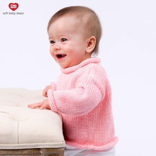 Red Heart Soft Baby Steps Yarn for Crocheting, Baby Pink, 3-Pack