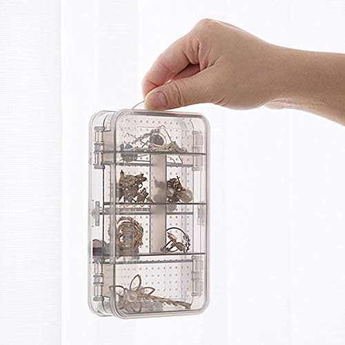 2Pcs Clear Double Layer Plastic Jewelry Box Organizer Storage