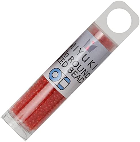 Miyuki Round Seed Beads, 15/0, 8.2 Gram Tube, 9140 Transparent Red