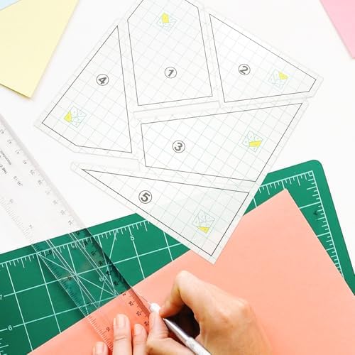5pcs Plastic Quilting Template Ruler for Fabric Cutting and Sewing