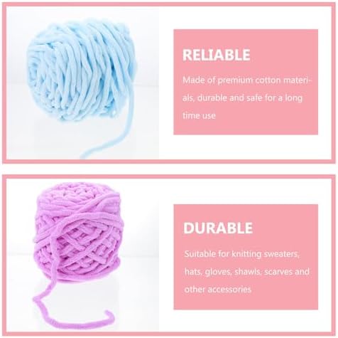 Hand-Knitting Cotton Yarn for Crocheting, 4 Rolls Multi-Craft Yarn