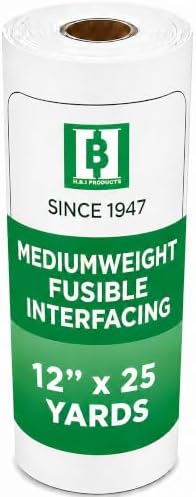 HBI Medium Weight Fusible Interfacing, Non Woven Iron-On, 12 in