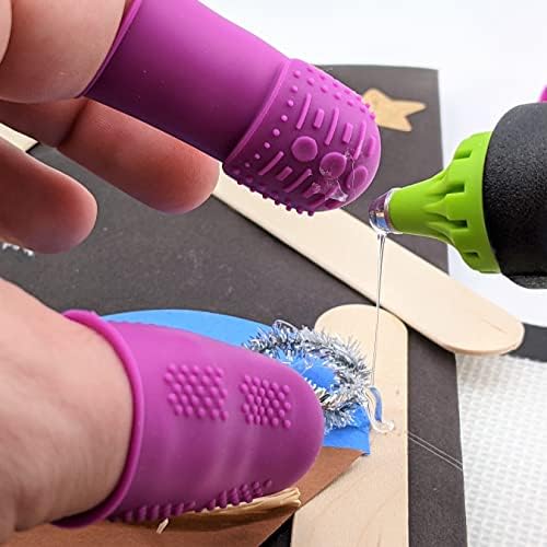 FLEX Thimble Finger Protectors [9-Pack] | Purple | 3X-Thick Tip