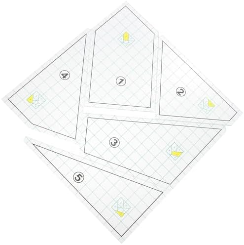 5pcs Plastic Quilting Template Ruler for Fabric Cutting and Sewing