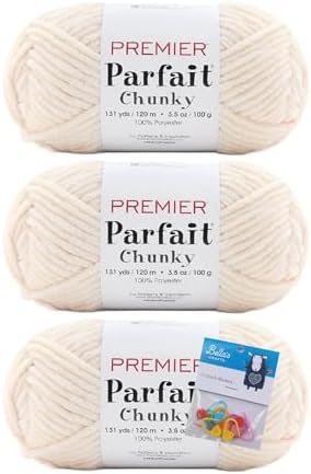Premier Parfait Chunky Chenille Yarn 3 Pk Bundle with Bella's Crafts