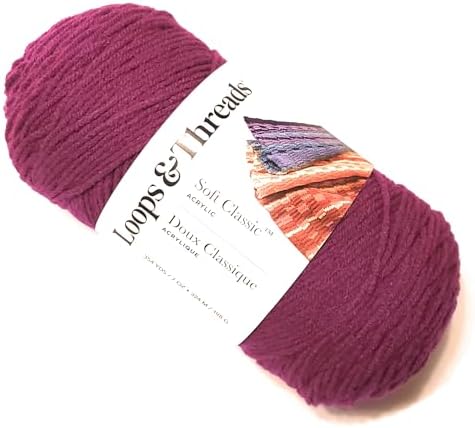 Soft Classic Yarn by Loops & Threads - 354 Yards - Raspberry