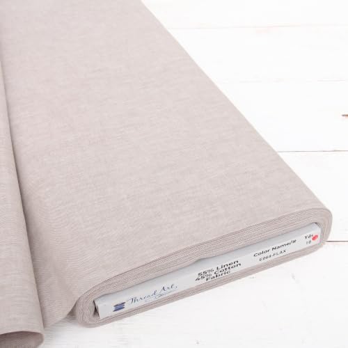 Threadart Yarn Dyed Linen Fabric, Flax, 43" Wide, 1 Yard Cut, Homespun