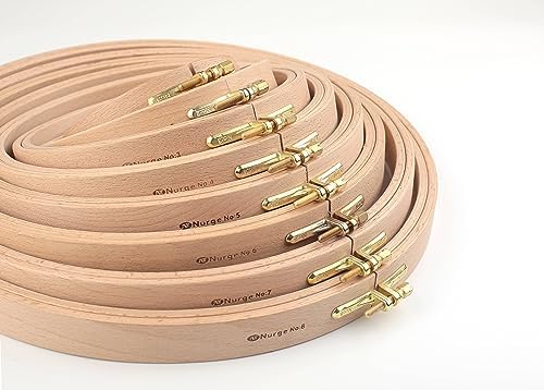 Nurge Premium Quality Beech Wood Embroidery Hoop, Cross Stitch Hoop