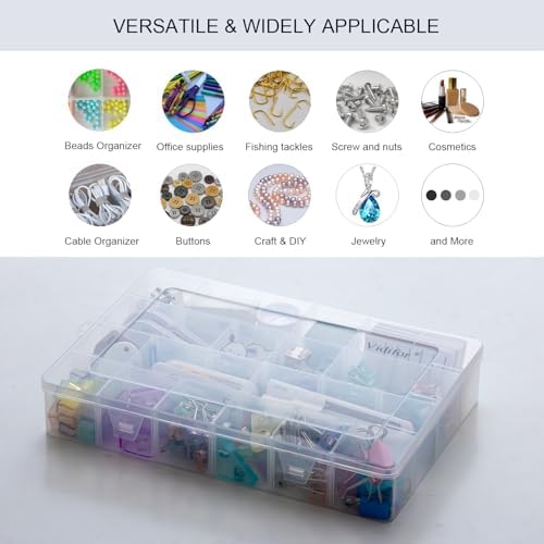 Vidifor Large 24 Grids Plastic Storage Container, Washi Tape Storage