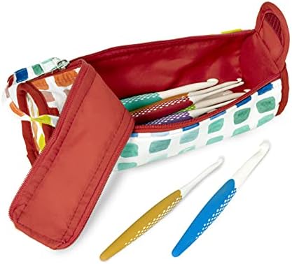 Prym Crochet Hook Roll & Organizer, Rainbow Specks
