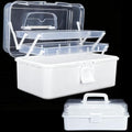 DUOFIRE 13in 3-Layer Craft Organizers Storage Sewing Box with Handle