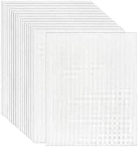 BUYGOO 20 Pack 6 Count Clear Plastic Mesh Canvas Sheets for
