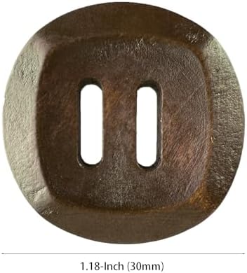MTCELL 30 Pcs Classic Wooden Buttons, 30mm (1.18 Inches), Brown