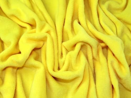 Minerva Crafts Anti Pill Polar Fleece Fabric Bright Yellow - per Yard