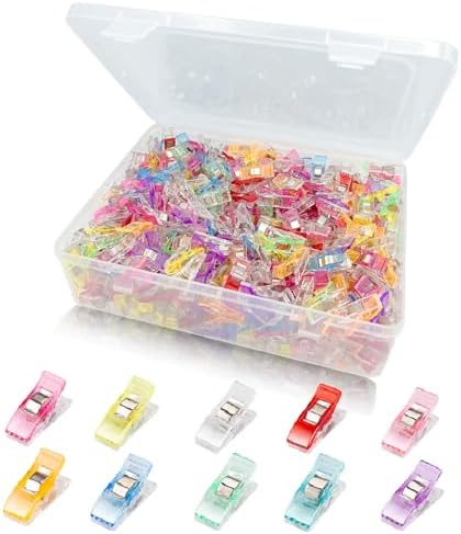 Sewing Clips, 450 Pcs with Plastic Box, KOLUPA Assorted Colors Fabric