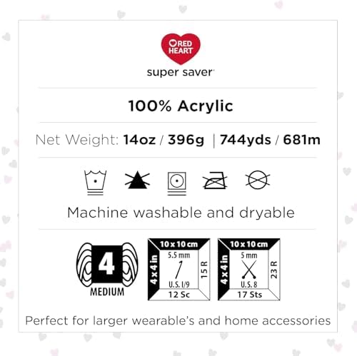 Red Heart Super Saver Jumbo Yarn for Crocheting, Turqua, 2-Pack