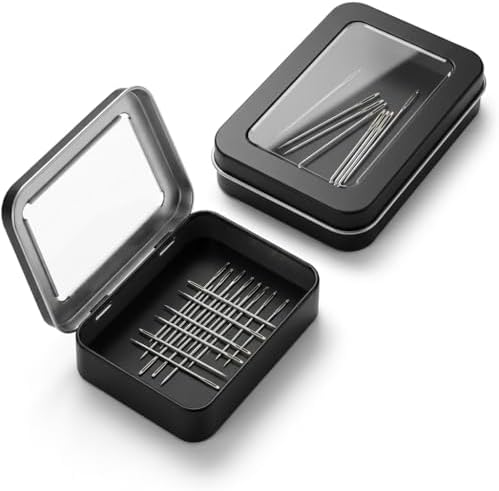 LIGHUFEIC 2 Pack Magnetic Needle Case with Clear Window, Portable