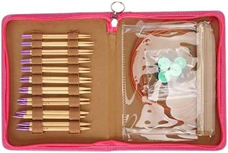 Jenivaint Circular Knitting Needle Kit Interchangeable Set Bamboo and