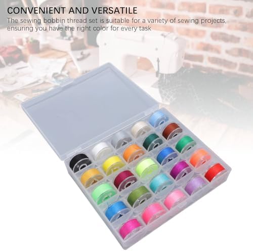 Srliya 25 Colors Prewound Bobbin Thread Set with Case