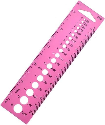 Pink Measure Ruler, Plastic Inch All in One Crochet Hook Craft for