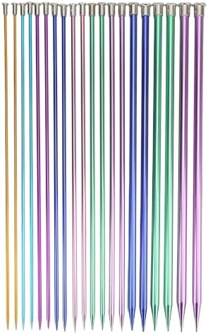 10 Sizes Knitting Needles Set, Single Pointed Aluminum, 35cm