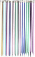 10 Sizes Knitting Needles Set, Single Pointed Aluminum, 35cm