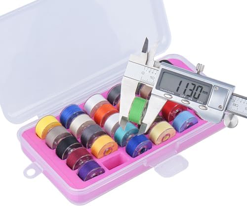 Simthread 28pcs Prewound Bobbin Thread Size A SA156 90WT - Assorted