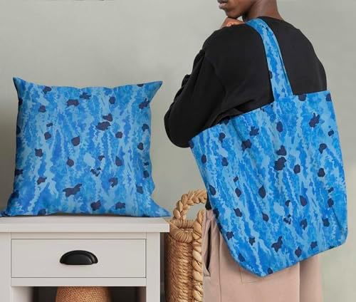 Soimoi Heavyweight Cotton Canvas Fabric Material - 56 Inch Wide, Blue