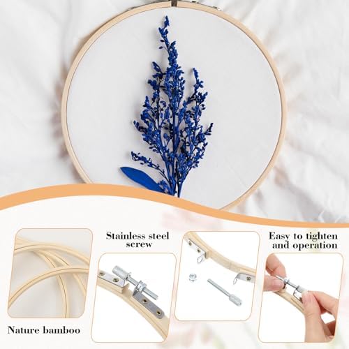 24 Pcs 8 Inch Embroidery Hoops, Decorative Round Cross Stitch Hoop