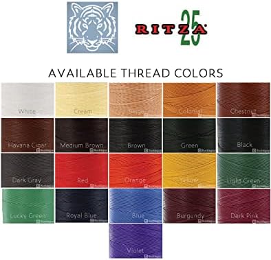 Ritza 25 Tiger Thread, Waxed Polyester, Cream, 0.8mm - 25 Meters