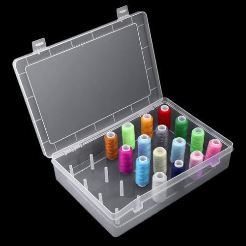 2-Pack Clear Thread Holder Organizer Boxes, Stackable Sewing Storage