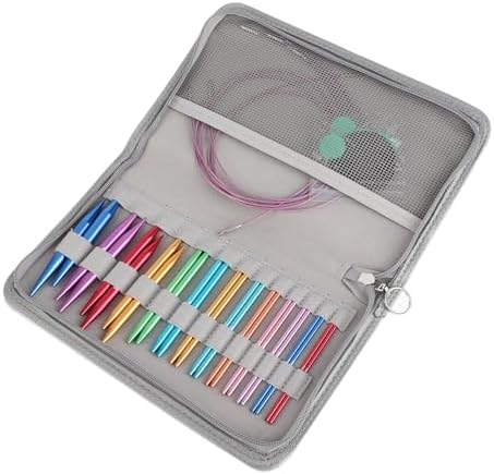 Interchangeable Circular Knitting Needle Set 3mm to 10mm, Aluminum
