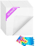 eZAKKA 50 Pack 10x10in White Cotton Squares with Overlock Edges