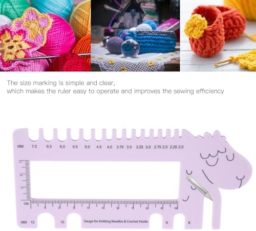 Knitting Needle Gauge, Needle & Crochet View Sizer with Yarn Cutter