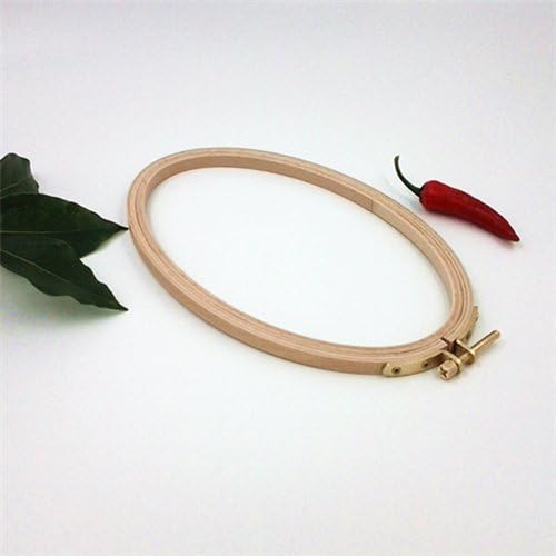 BWRMHME 6 X 4 Inch Wooden Hand Oval Embroidery Hoops for Cross-Stitch