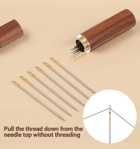 15 PCS Self Threading Needles, 3 Sizes Self Threading Sewing Needles