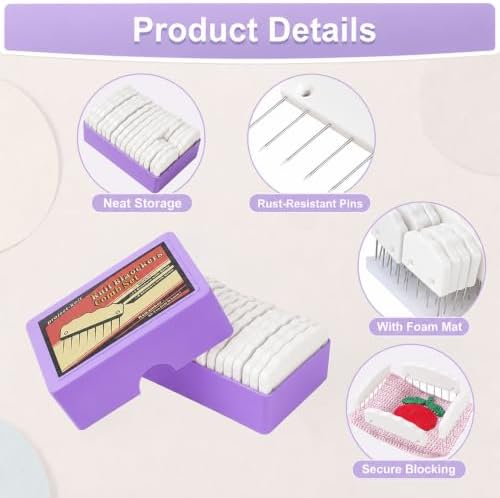 20-Piece Knit Blocking Combs and Pins, White