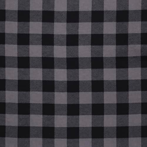 Mook Fabrics Buffalo Plaid Flannel [43in. Wide], Silver Cut by The
