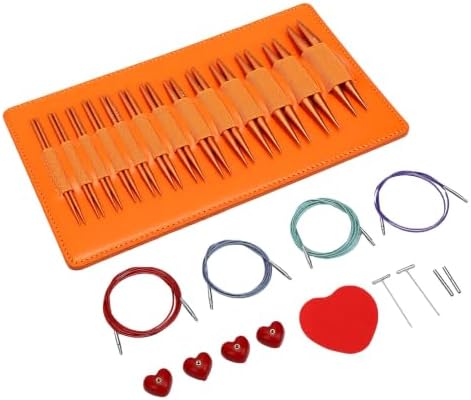 Rengue Interchangeable Knitting Needles Set, 3.0mm-10.0mm Aluminum