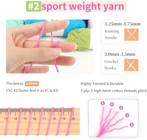 Coopay 1OO% Cotton Yarn for Crocheting & Knitting, Fine Cotton Crochet
