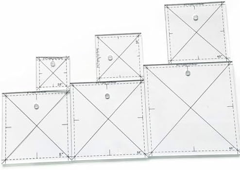 6Pcs Acrylic Fussy Cut Ruler for Precise Cutting, Quilting, and