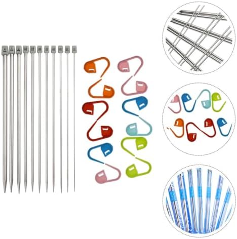 Xmas Stainless Steel Straight Knitting Needles Set for Beginners 61pcs