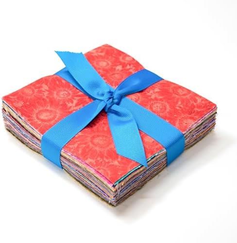 102-Piece Farm Flowers Pre-Cut 5" Fabric Charm Pack, 100% Cotton
