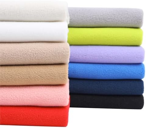 Knitted Polar Fleece Fabric, 10 x 10 inches, 12 Colors, Anti-Pill