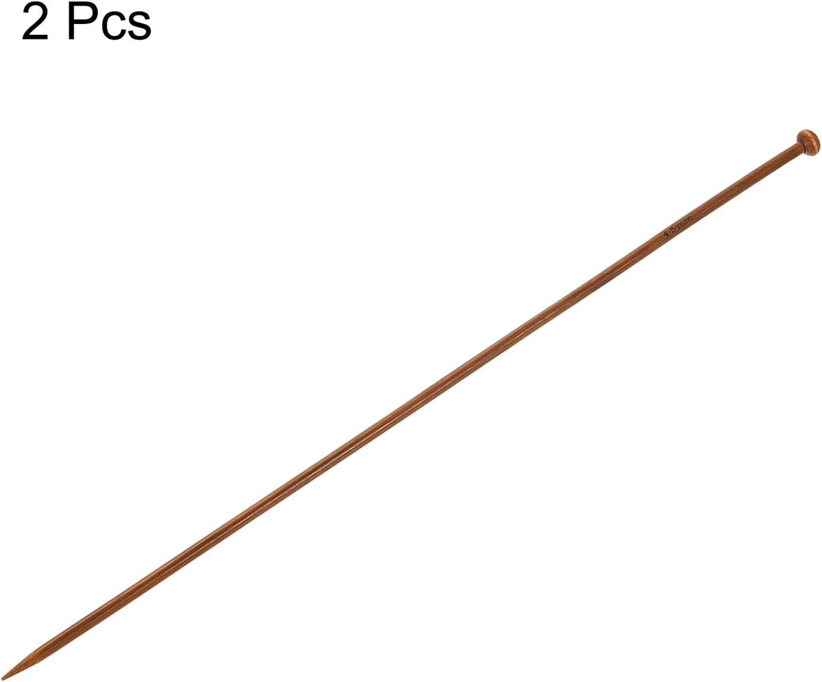 HARFINGTON 2Pcs 4.5mm Bamboo Knitting Needle Straight Single Pointed