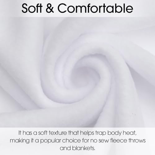 Pico Textiles 2 Yard Bolt White Solid Fleece Fabric