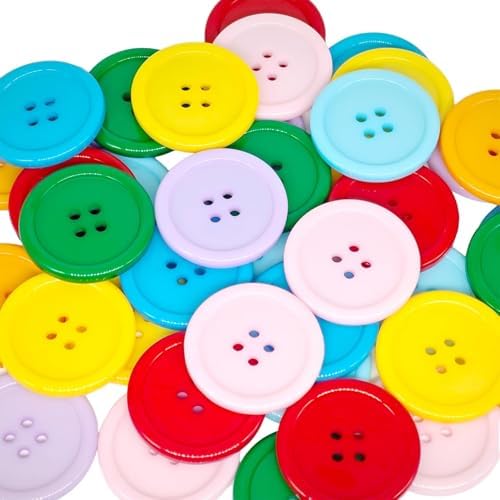 20mm Large Resin Sewing Button -Colorful 4-Hole Buttons for