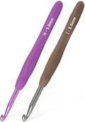 YOJOB 2-Pack Size H / 5mm, I / 5.5mm Crochet Hooks, Ergonomic Crochet