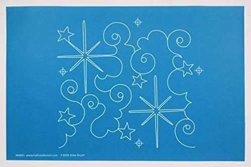 Full Line Stencil Christmas Star, Continous E2E Quilt Template (60041)