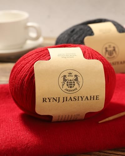 Wool Yarn - Soft 4-ply(1.5mm) Worsted Yarn for Crocheting and Knitting